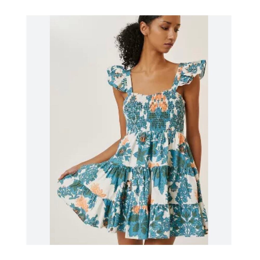 Forever That Girl Floral Sweetheart Pattern Ruffle Mini Dress Anthropologie